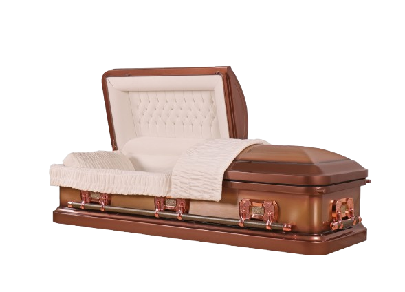 Carnelian Copper & Gold with Almond Velvet Interior - Metal Casket