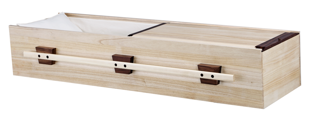 Greenwood Poplar Casket with White Duck Cloth Interior - Wood Casket