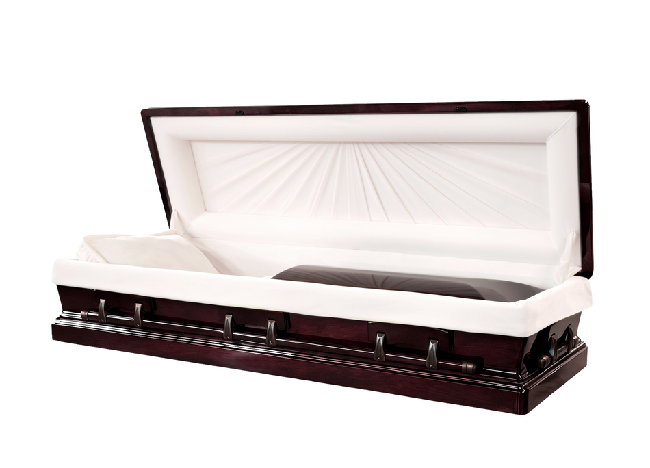 Remington Solid Mahogany with Eggshell Velvet Interior - Wood Casket