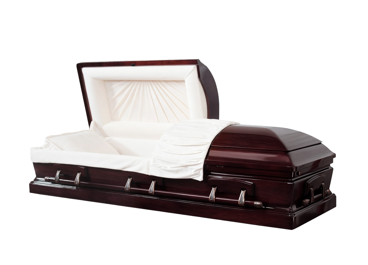 Remington Solid Mahogany with Eggshell Velvet Interior - Wood Casket