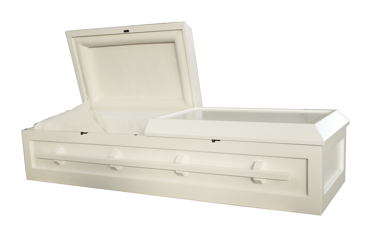 Savin White Veneer Wood With White Velvet Interior