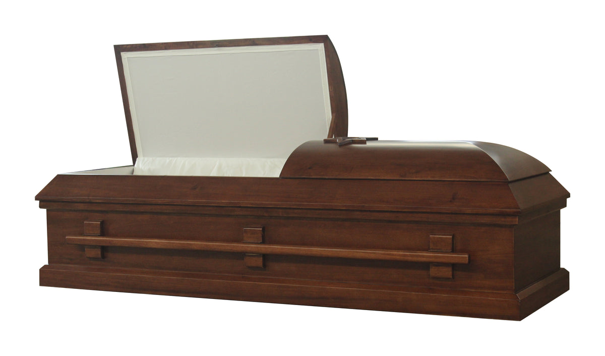 Solomon Poplar with Rosetan Crepe Interior - Jewish Wood Casket