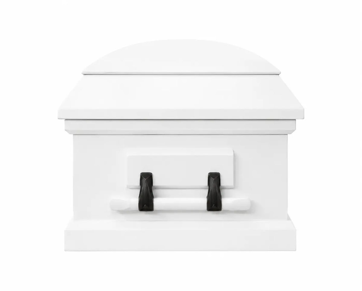 Stouffer White  Finish With White Velvet Interior - Wood Casket