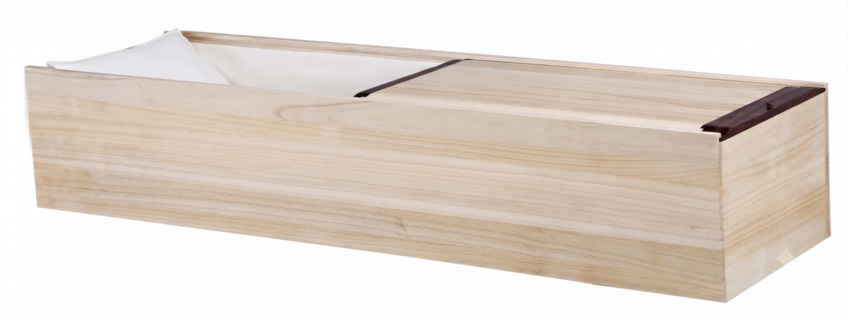 Greenwood Poplar Casket with White Duck Cloth Interior - Wood Casket