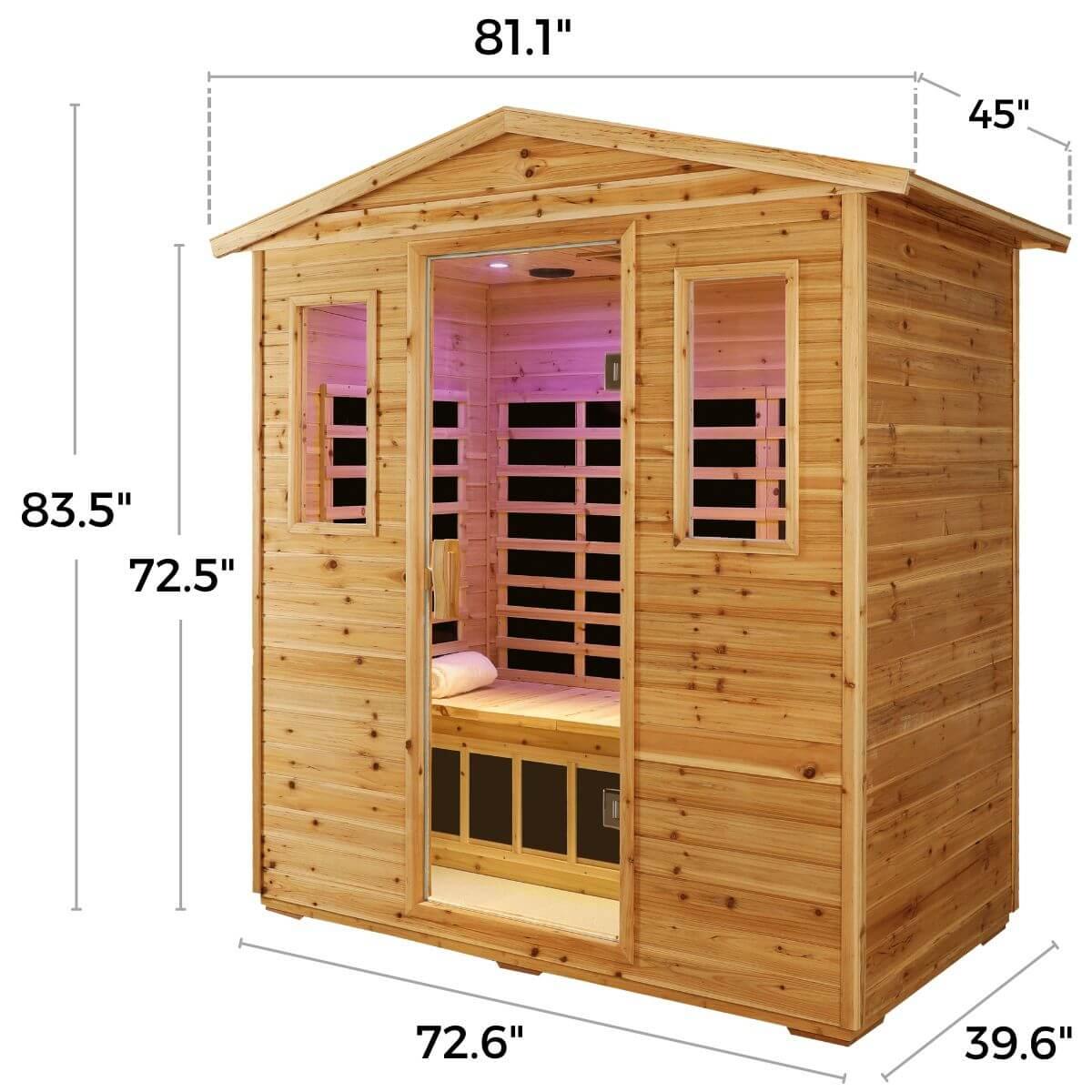 Versa-903VS 3 Person Outdoor Full Spectrum Infrared Sauna Reclining | Hot Offer
