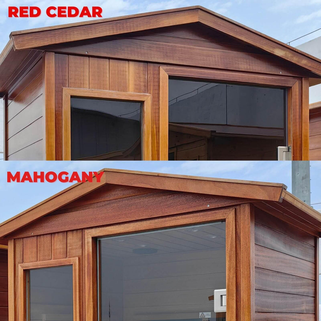 Wearwell-902VR 2 Person Outdoor Ultra-Low EMF Far Infrared Sauna in Red Cedar | Nature's Art, Noble Enjoyment | Value Sale